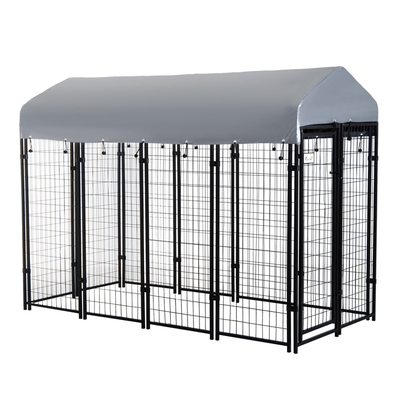 Medium Outdoor Dog Kennel Run House Crate Cage Anti-UV Roof Patio Pet Shelter