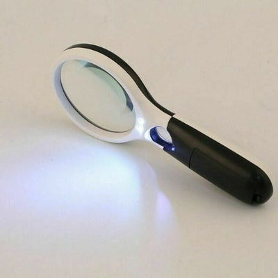 45X Handheld Magnifying Glass with 3 LED Light Magnifier Jewelry Loupe Lens CA