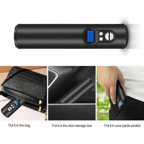 Mini Portable Air Compressor Tire Inflator Hand Held Pump USB Display Air Tyre