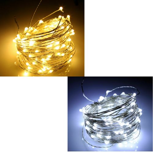 LED Battery Powered Copper Wire String Fairy Christmas Party Lights Warm White