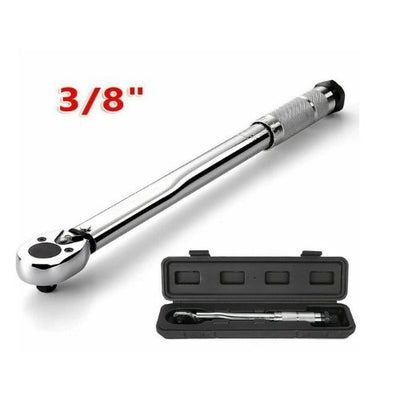 3/8" Torque Wrench Socket Drive Click Micrometer Spanner Ratcheting With Case CA