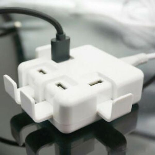 USB AC Charger 4 Port 8A High Power Adapter Phone Holder Stand Station