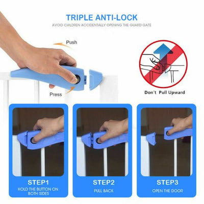 Baby Children Safety Gate Door Auto Close Easy Locking Stair Pet Protection Gate