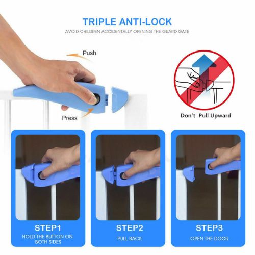 Baby Children Safety Gate Door Auto Close Easy Locking Stair Pet Protection Gate