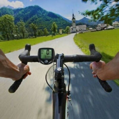 Wireless LCD Digital Cycle Computer Bicycle Bike Backlight Speedometer Odometer