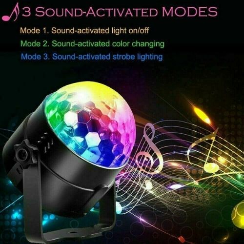 USB Disco Lights Party DJ LED RGB Stage Lamp Strobe Crystal Magic Ball Remote