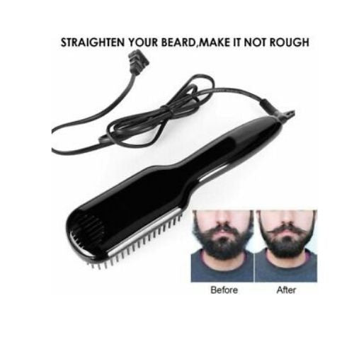 Electric Quick Heated Beard Straightener Brush Hair Comb Curling For Men,Women ~