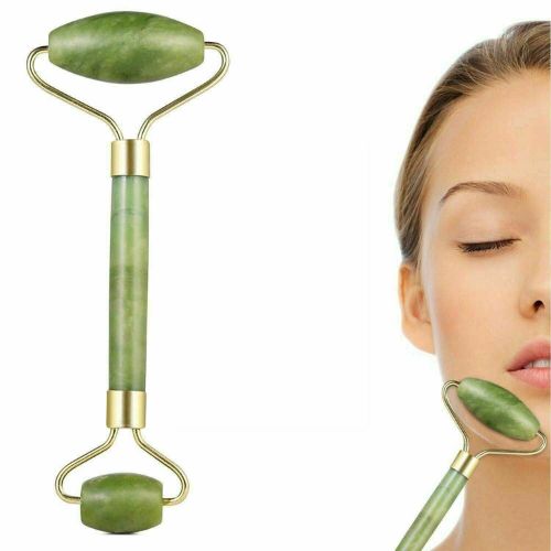 Natural Quartz Stone Facial Jade Roller Gua Sha Scrapping Tool Face Massager CA