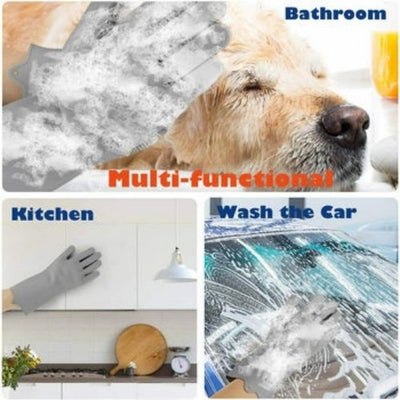 Pet Dogs Cats Grooming Gloves Bathing Shampoo Teeth Hair Removal Gloves Brush CA