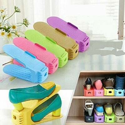 New Shoe Slots Organizer Home Double Layer Organizer-Space Saver Rack Holder CA