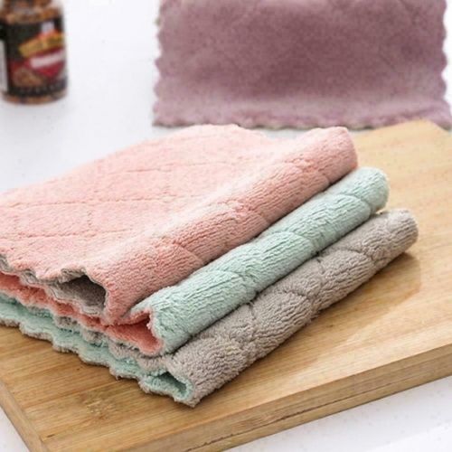 10PC Super Absorbent Microfiber Kitchen Dish Cloth Household Cleaning Towel Bulk