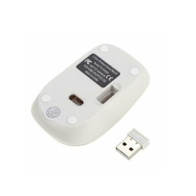 Cordless Keyboard Mouse Combo White w/ Protective Cover Slim USB Nano Reciver