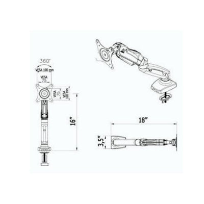 Swing Arm LCD Desktop Desk Mount Deskmount for Computer Monitor 17 to 27 Inch TV