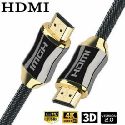 Premium 4K HDMI Cable 2.0 High Speed Gold Plated Braided Lead 2160P 3D HDTV UHD