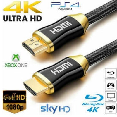 Premium 4K HDMI Cable 2.0 High Speed Gold Plated Braided Lead 2160P 3D HDTV UHD