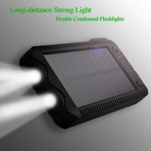 12000 mAh Portable Waterproof Solar Charger Dual USB External Battery Power Bank