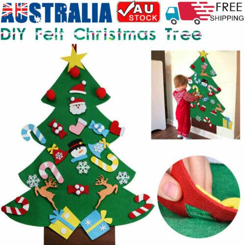 DIY Christmas Tree Set Felt Removable Ornaments Xmas Kids Hand Craft Decor AU