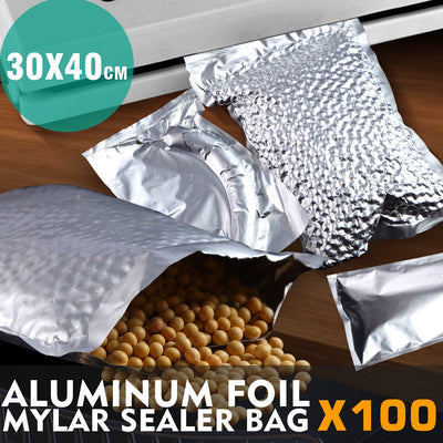 100x Commercial Grade Vacuum Sealer Food Sealing Storage Bags Saver 30x40cm