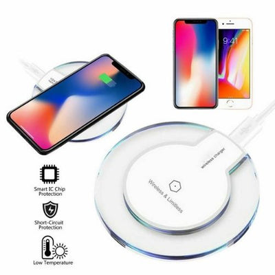 Qi Wireless Charger Charging For iPhone X XS MAX XR 8 Plus Samsung S10 S9 Plus