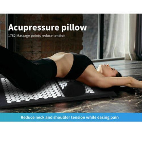 Acupressure Massage Cushion Back Body Pain Relieve Spike Yoga Mat with Pillow