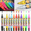 12 LIQUID CHALK PENS MARKER REVERSIBLE NEON COLOURS WHITEBOARD WIPE CLEAN 6MM