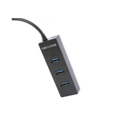 4 Port USB 3.0 Hub 5Gbps Portable Compact for PC Mac Laptop Notebook Desktop BK