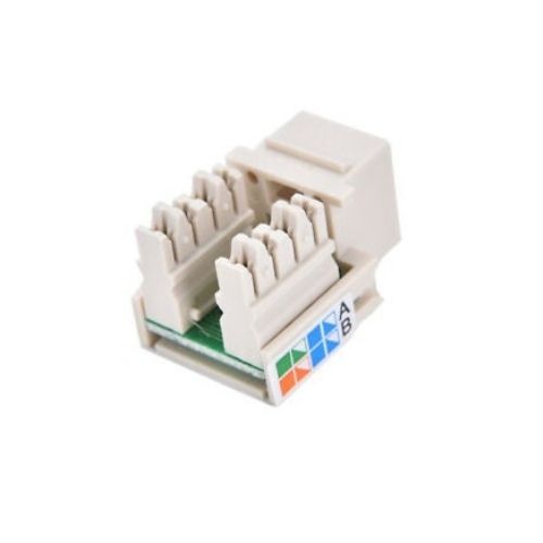 Keystone Jack Cat5e White Network Ethernet 110 Punchdown 8P8C RJ45