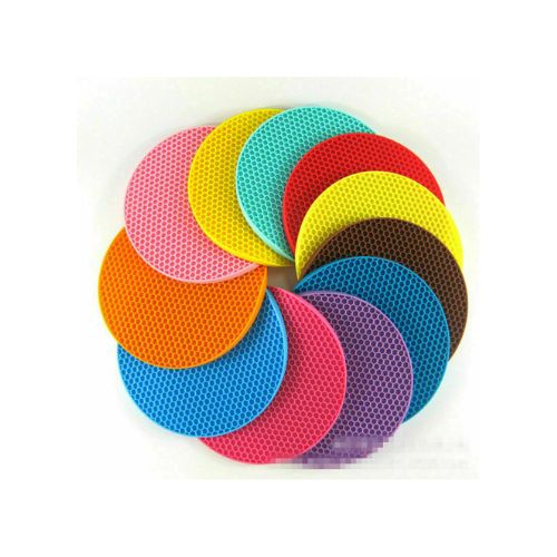 ROUND HEAT RESISTANT SILICONE TRIVET MAT PAN POT HOLDER NON SLIP PAD NEW