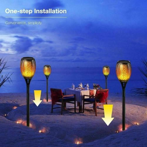 4/8x Outdoor 12 LED Solar Torch Flickering Flame Light Garden Waterproof Lamp