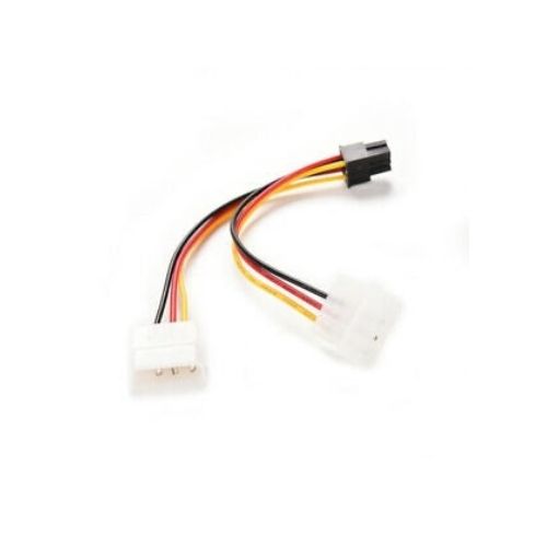6-Pin PCI Express Power Adapter Cable to Dual Molex 4-Pin to PCIe 6-Pin