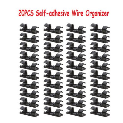 20PCS Cable Clips Management Holder Cord Wire Line Organizer Self-Adhesive