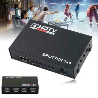 Full HD HDMI Splitter Amplifier Repeater 3D 1080p 4K 1 IN 4 OUT 1X4 Hub For DVD