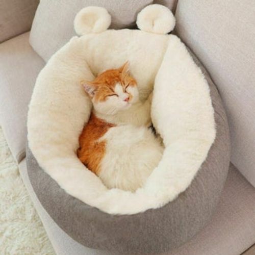 Cat Bed for Indoor Cats Durable Comfy Kitten Puppy Nest Washable Non-slip Bottom