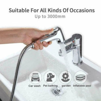 3M Shower Head Hose Handheld Extra Long Stainless Steel Bathroom Flexible Tube