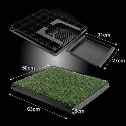 Indoor Dog Pet Potty Training Grass Mat Portable Toilet Large Loo Pad with Tray