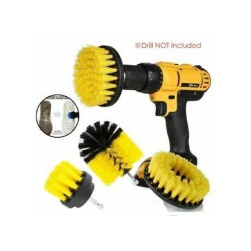 3Pcs Electric Drill Brush Kit Plastic Round Power Scrubber for Bathroom Tub Home