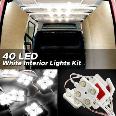 20Pcs 40 Led White Interior Lights Kit Ceiling Van Trailer Lorries Sprinter Boat