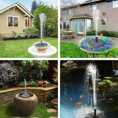 Bird Bath Floating Solar Fountain Pump Water Panel Power Kit Pool Garden Pond