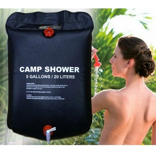 20L Foldable Solar Energy Heated Water Bag Camp PVC Shower Outdoor Travel Hiking