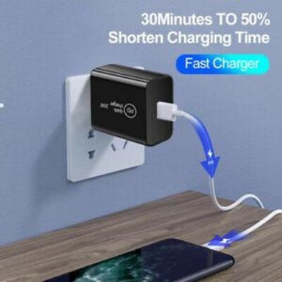 20W USB-C Charger Fast Power Adapter Wall Plug Type-C US Plug Ultra Compact