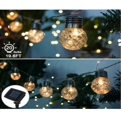 Solar Powered String Lights, 20 LED Clear Ball Waterproof Outdoor Lights, CA SLR