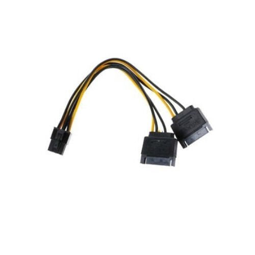 Dual SATA Power to 6Pin PCI-E Cable Converter Wire for PCI Express Video Card