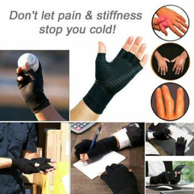 Copper Compression Gloves Arthritis  Carpal Tunnel Hand Wrist Brace Support US