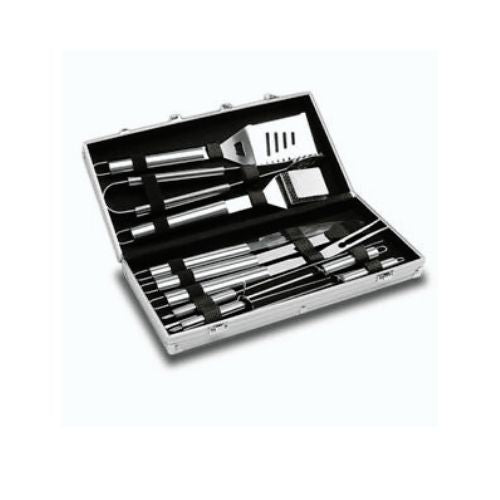 10x STAINLESS STEEL BBQ GRILL TOOL SET W/ STORAGE BAG BARBECUR  COOKING UTENSIL