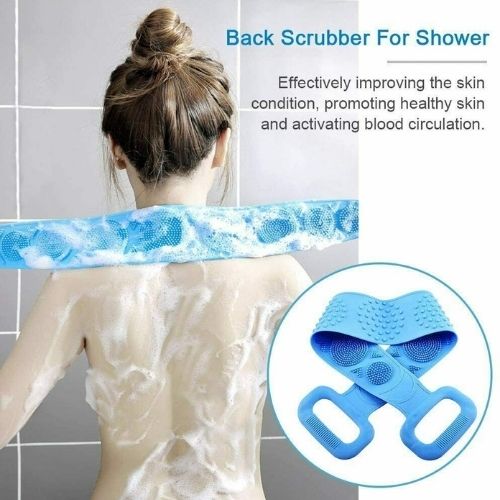 Lengthen Bath Silicone Back Scrubber Shower Body Brush Back Massage Body Clean