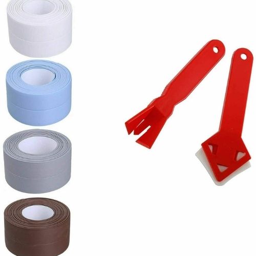 Kitchen Tape Self Caulk Waterproof Sealing Bathtub Tape with 2 Caulking Tools