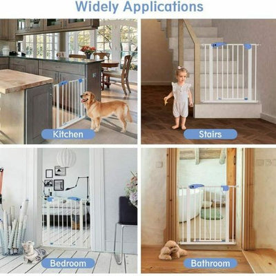 Baby Children Safety Gate Door Auto Close Easy Locking Stair Pet Protection Gate