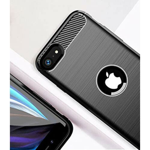 For iPhone SE 2020 Case - Shockproof Carbon Fiber Soft TPU Armor Hybrid Cover