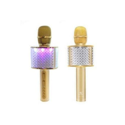 Wireless Bluetooth Karaoke Microphone USB Speaker Mic Home KTV w/ LED