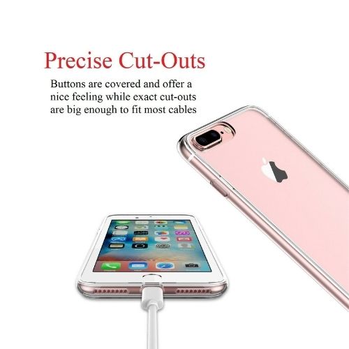 For iPhone 7 Plus & iPhone 8 Plus Case Superior Clear Soft TPU Silicone Cover